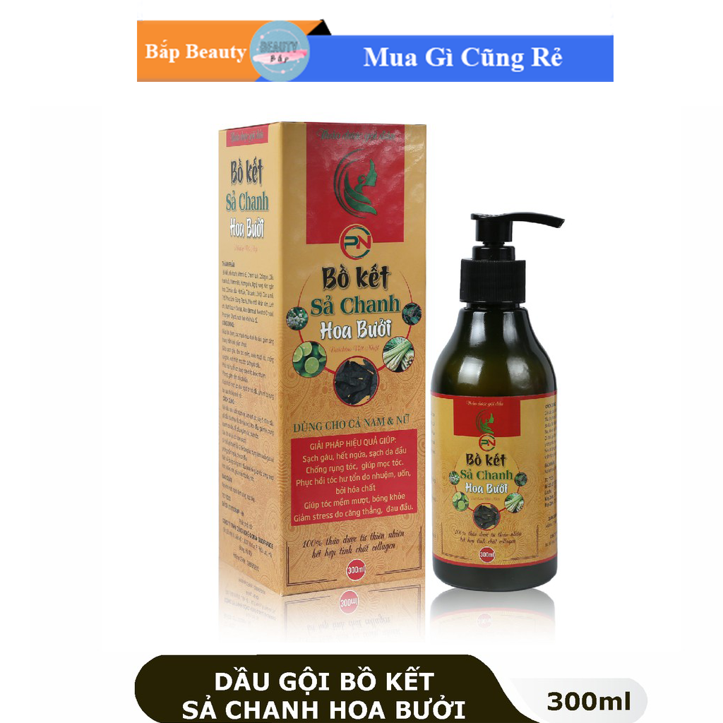 Dầu Gội Bồ Kết Sả Chanh – Phục Hồi Tóc Hư Tổn (chai 300ml)