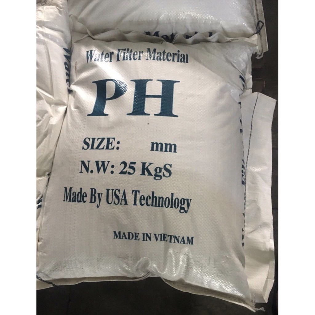 Hạt nâng pH Việt Nam xử lý nước, lọc nước 1 bao 25kg