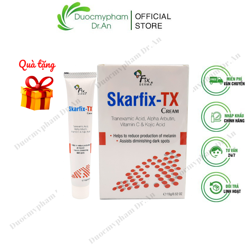 HÀNG NHẬP KHẨU - Kem Dưỡng Trắng Sáng Da Fixderma Skarfix-TX Cream, Giảm Mờ Thâm Sạm Nám Tàn Nhang, Chống Lão Hoá 15g - DuocmyphamDrAn