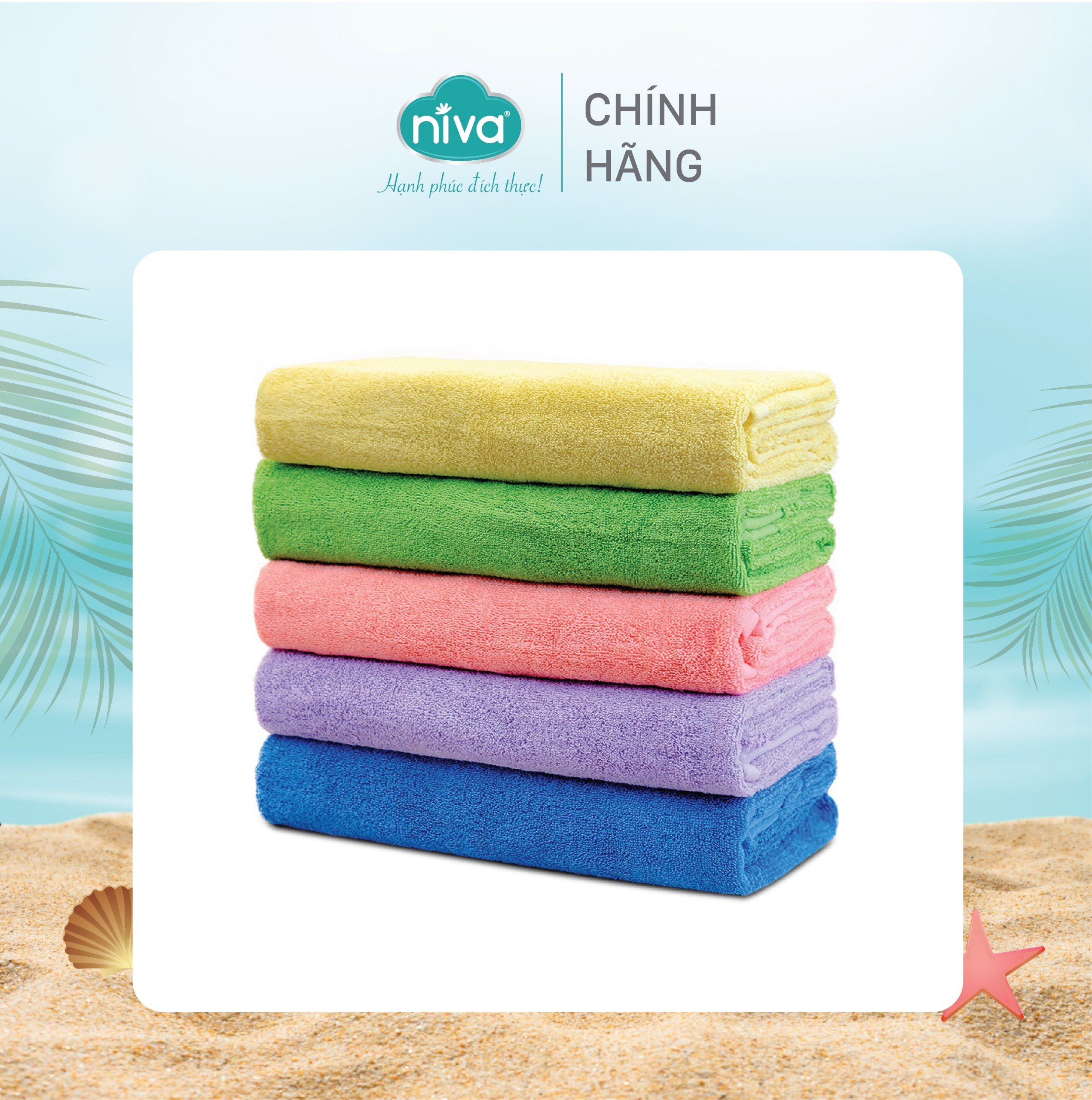 Khăn tắm cotton tự nhiên 100% xuất nhật niva bj3 mềm mịn thấm hút, an toàn, trơn kích thước 700x1400 mm