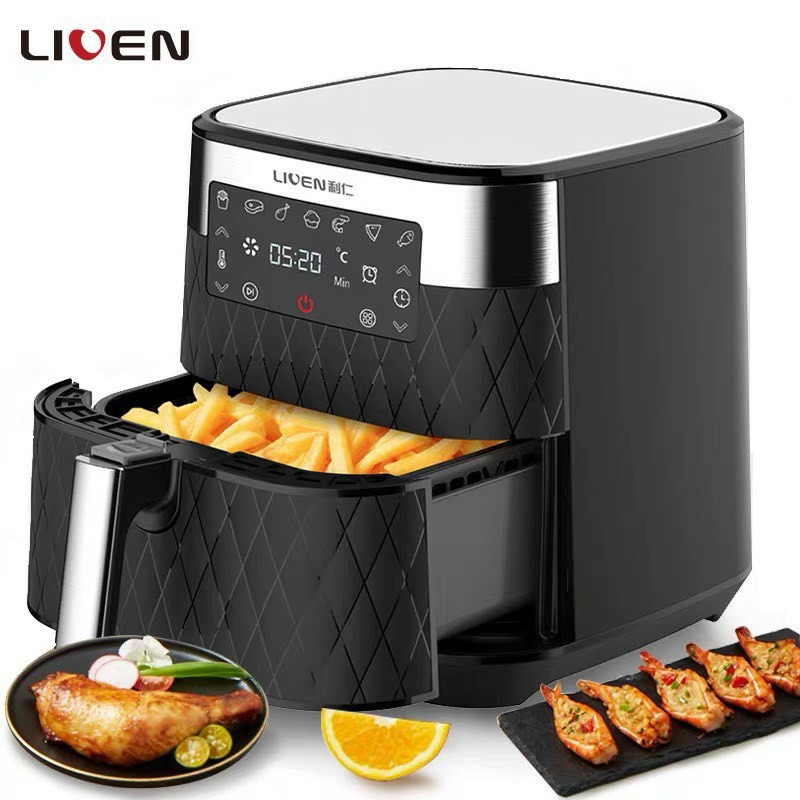 Nồi chiên không dầu điện tử liven đen kz-d5501 5.5l 1700w bảo hành 12 tháng nồi chiên cao cấp nồi chiên không dầu