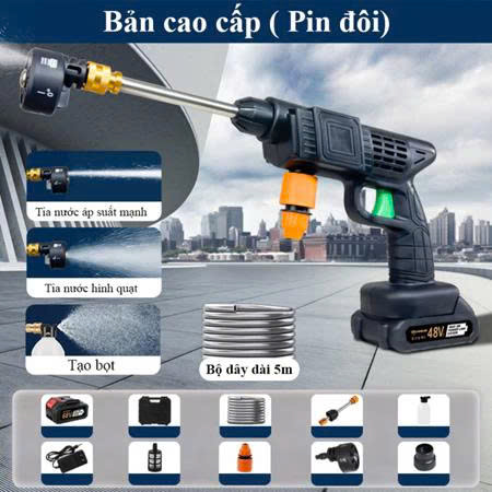  Máy Rửa Xe Mini Cao Áp Cầm Tay Gia Đình Dùng Pin 10 Cell Chuẩn Động Cơ Lõi Đồng Siêu Khỏe Súng Rửa Xe Áp Lực Cao Đánh Bay Vết Bẩn Siêu Trâu Có Chế Độ Phun Sương Tạo Bọt Tuyết Rửa Nhà Rửa Sân Vườn Tưới Cây 