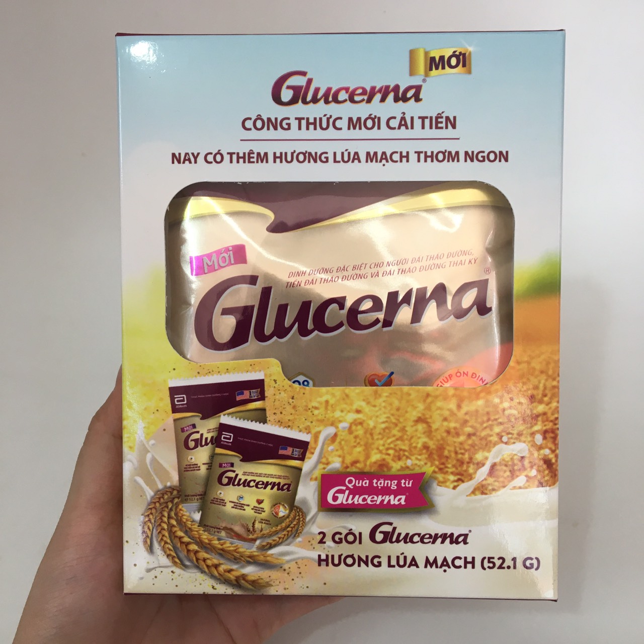 1 Hộp 2 Gói Glucerna Hương Lúa Mạch 51,2g