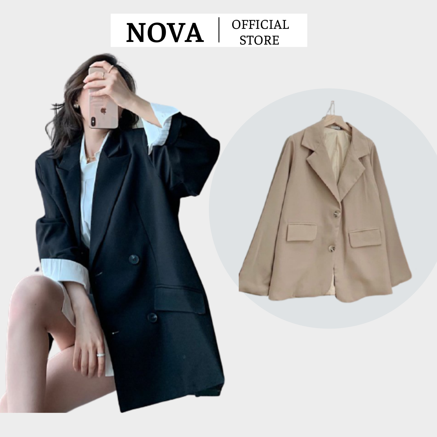 [Ảnh thật/Video Áo Blazer 2 lớp cài cúc mẫu mới Áo vest nữ khoác ngoài