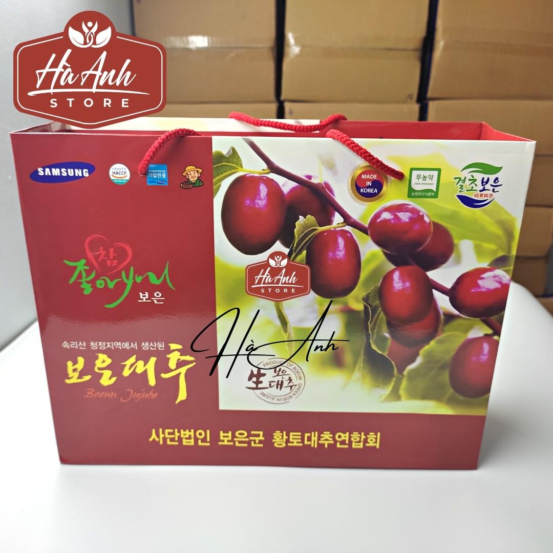 Táo đỏ sam sung hàn quốc 1000g boeun jujube - hàng đủ cân, tặng kèm túi xách