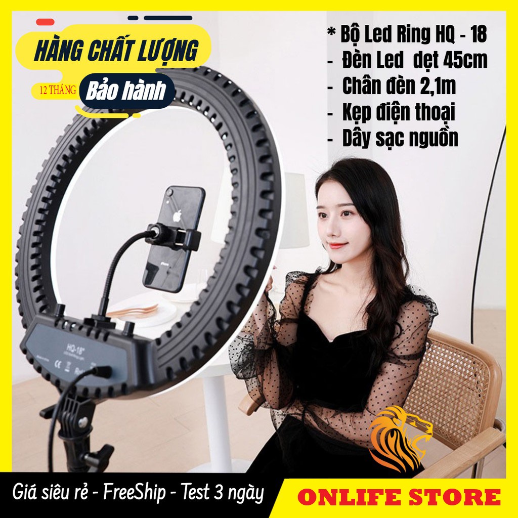 Mua đèn led livestream, đèn led livestream loại lớn, chụp hình sản phẩm, đèn led hổ trợ livestream - trang điểm - size 45cm, đèn led ring thần thánh make up - live stream, đèn sieu sáng, sieu bền , sale 50%