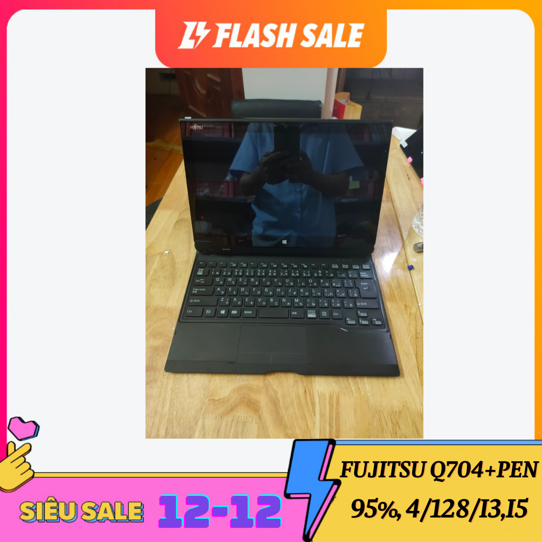 [Trả góp 0%]Máy tính xách tay FUJITSU ARROWS Tab Q704, q775, Q584 (95%)máy tính 2 in 1 Nhật đã bao gồm bút, sạc gốc, đế dựng, tặng 2 phần mềm tienganh123 luyeenthi123 vip trọn đời máy