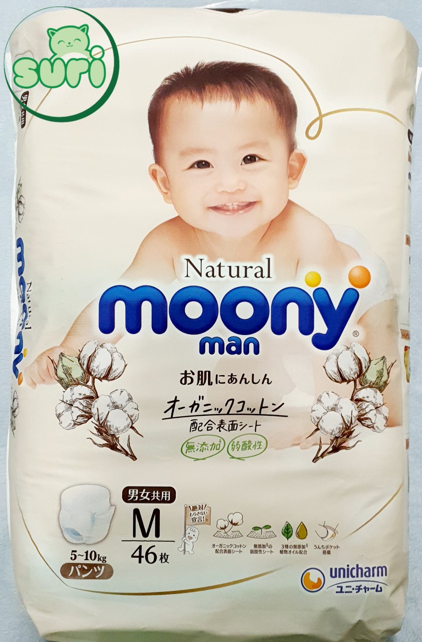 Tã/bỉm dán/quần Moony Natural