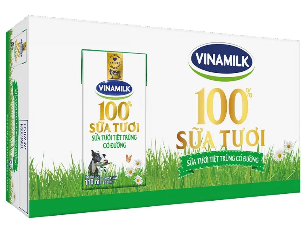 Sữa tươi vinamilk 100% hộp 110ml