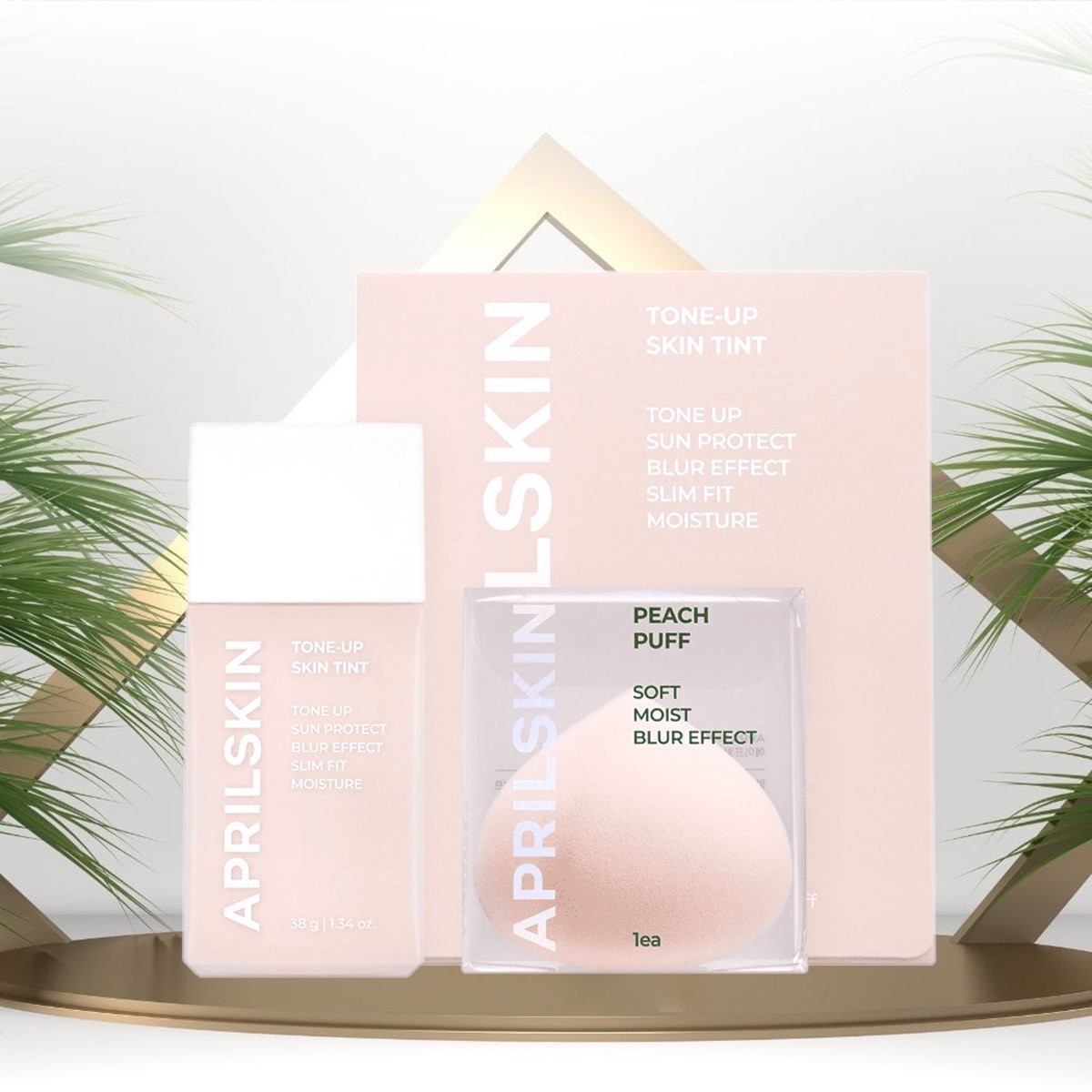 Kem chống nắng aprilskin tone up skin tint 38g nâng tone tự nhiên mỏng nhẹ tựa một lớp kem nền dưỡng da mịn màng