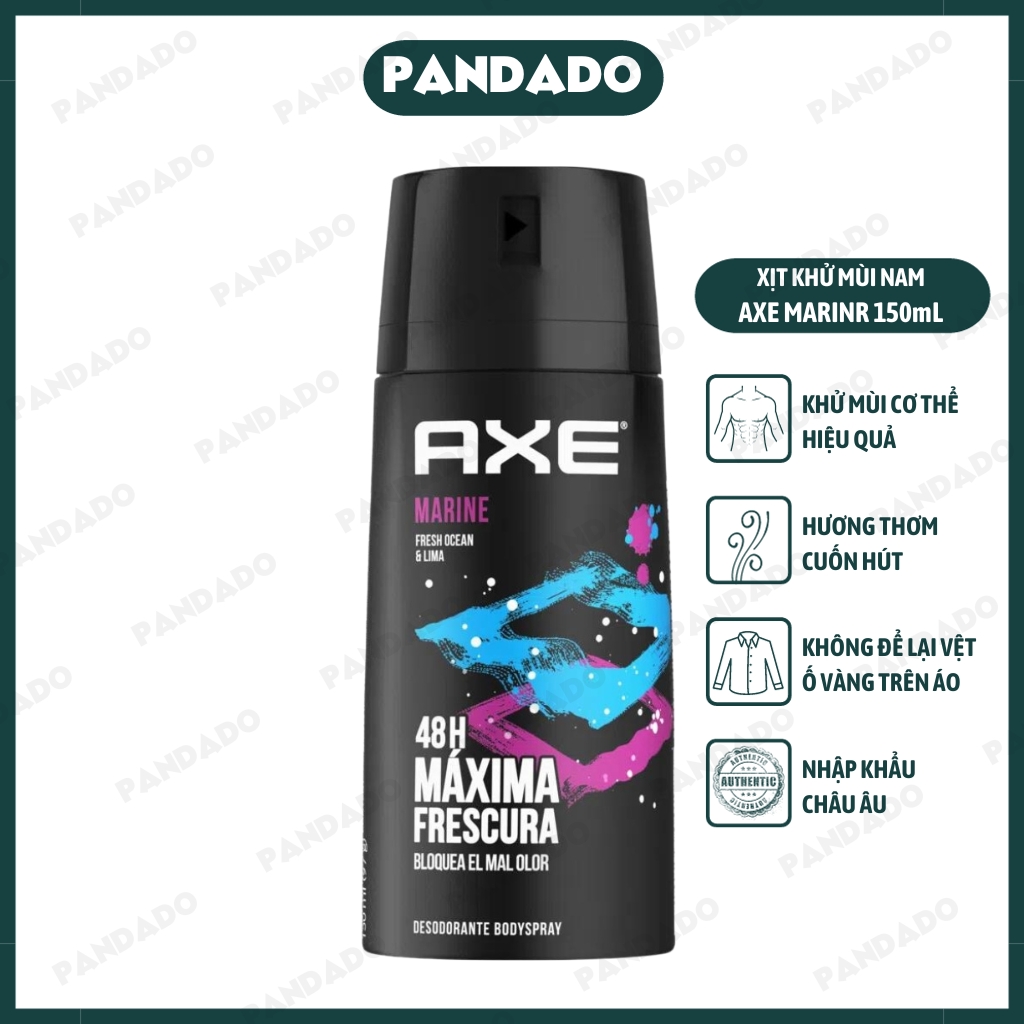 Xịt khử mùi nước hoa nam AXE Marine 150ml ngăn mồ hôi - PANDADO