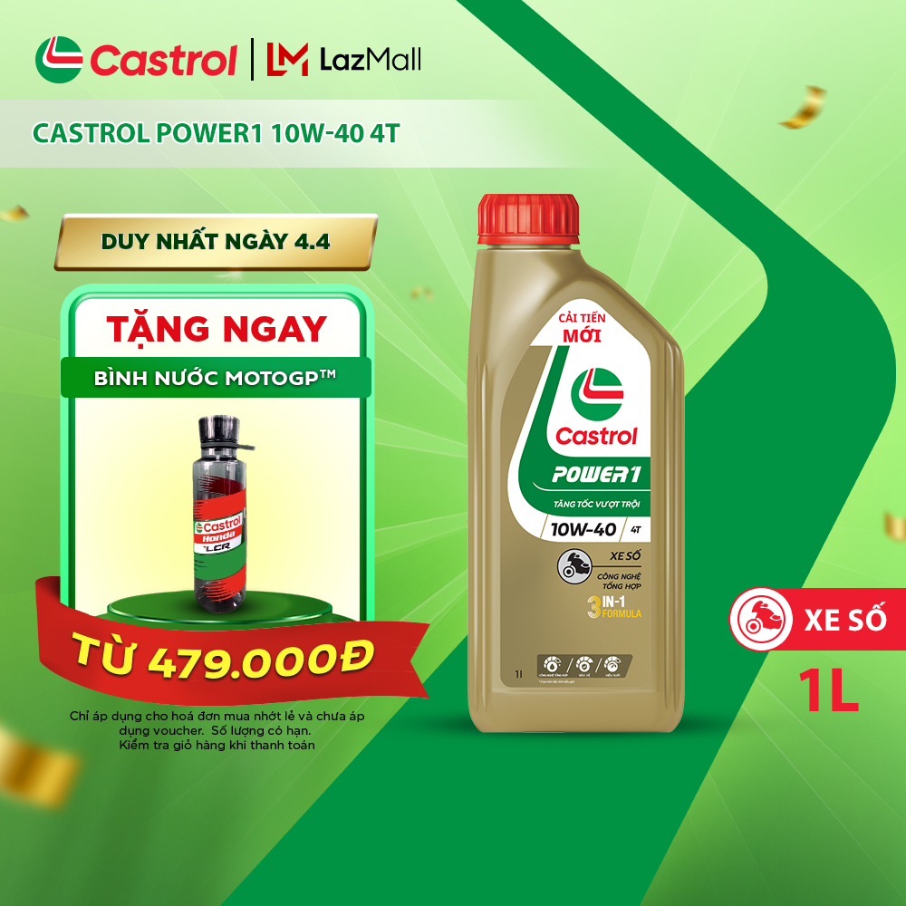 Dầu nhớt xe số CASTROL POWER1 4T 10W-40 (1L)