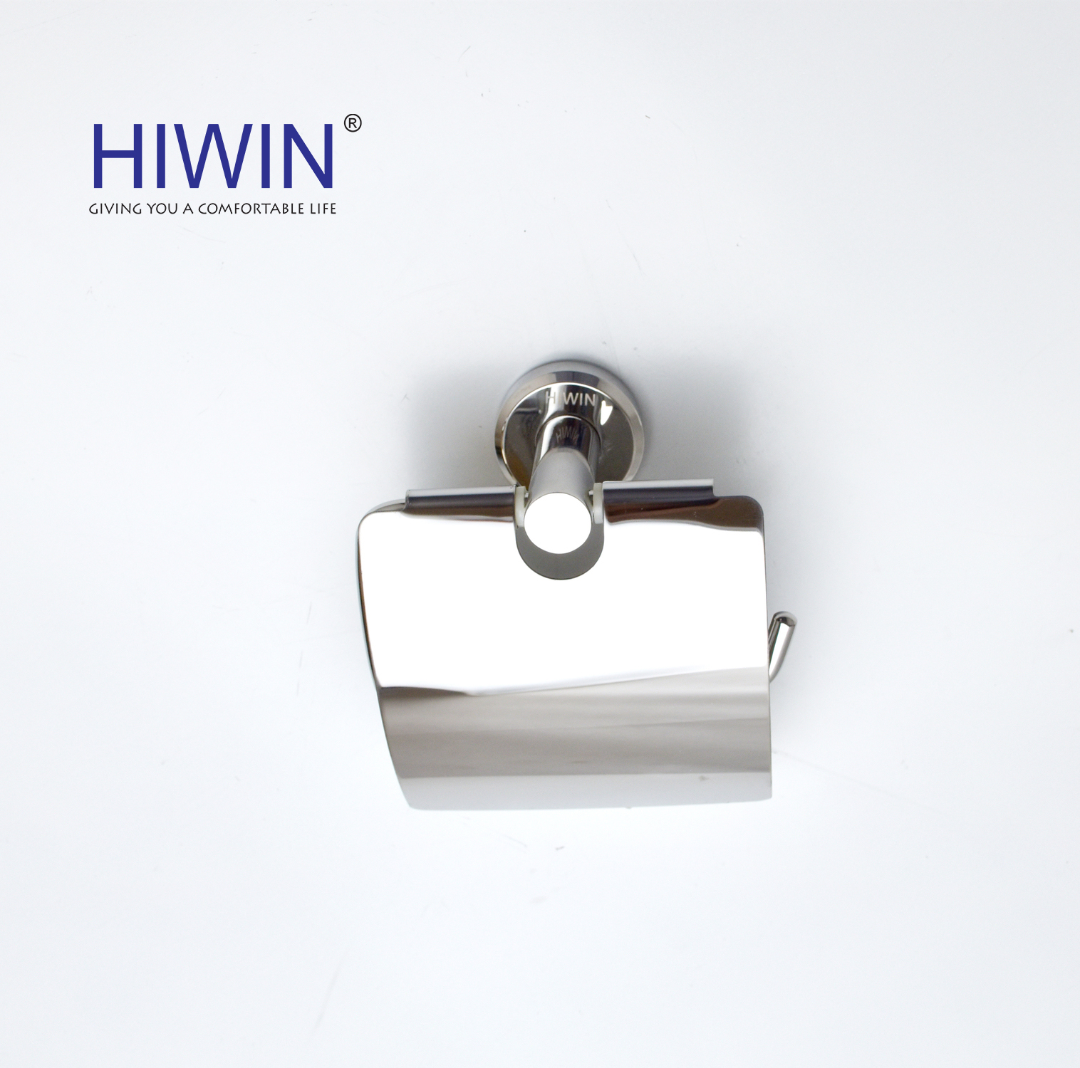 Lô giấy vệ sinh inox 304 đơn mặt gương chân đế tròn hiwin y-534 kích thước 130105