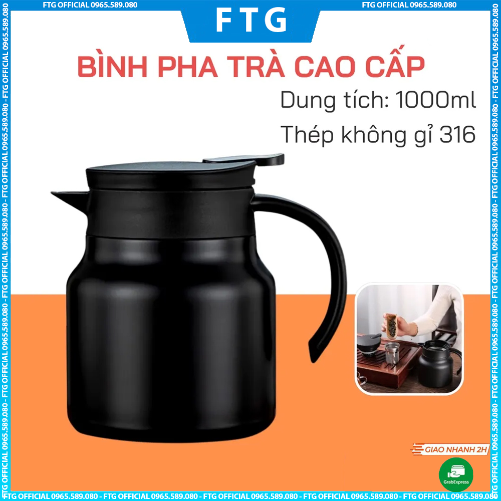 Ấm pha trà giữ nhiệt inox 316 dung tích 1 lít hàng cao cấp, ấm nước giữ nhiệt liên tục đến 12h, bình pha trà giữ nhiệt, bình pha trà giữ nhiệt có lõi lọc,bình giữ nhiệt,binh nước giữ nhiệt