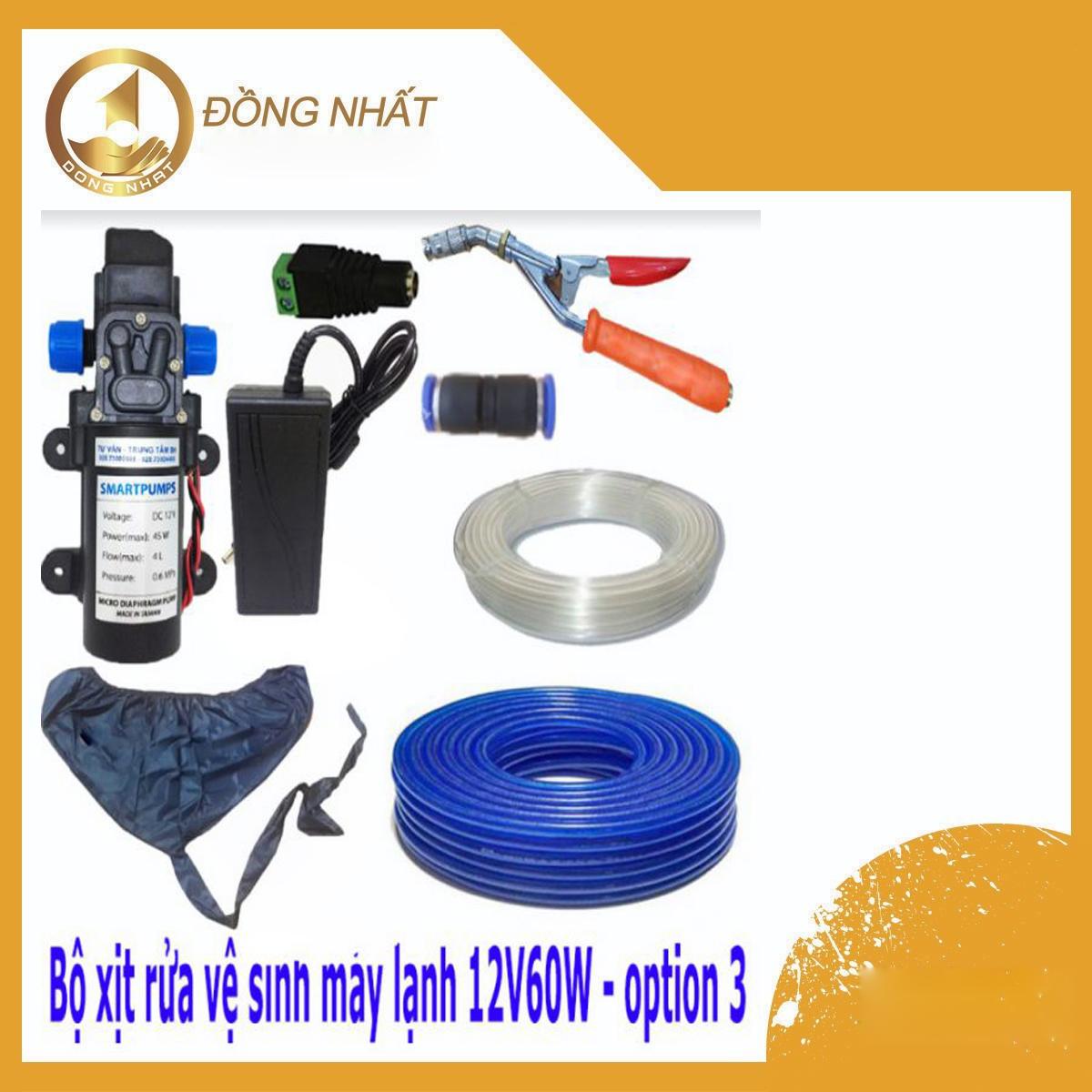 Bộ xịt rửa xe bằng Máy bơm áp lực mini 12V 60W 5L2 Tay cầm xịt Inox giúp vệ sinh máy lạnh, xe máy - bảo hành 6 tháng