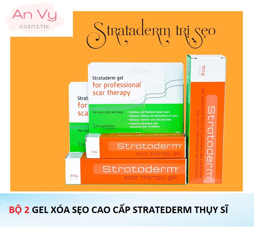 Bộ 2 gel dưỡng da xóa sẹo strataderm scar therapy - nhập thụy sỹ