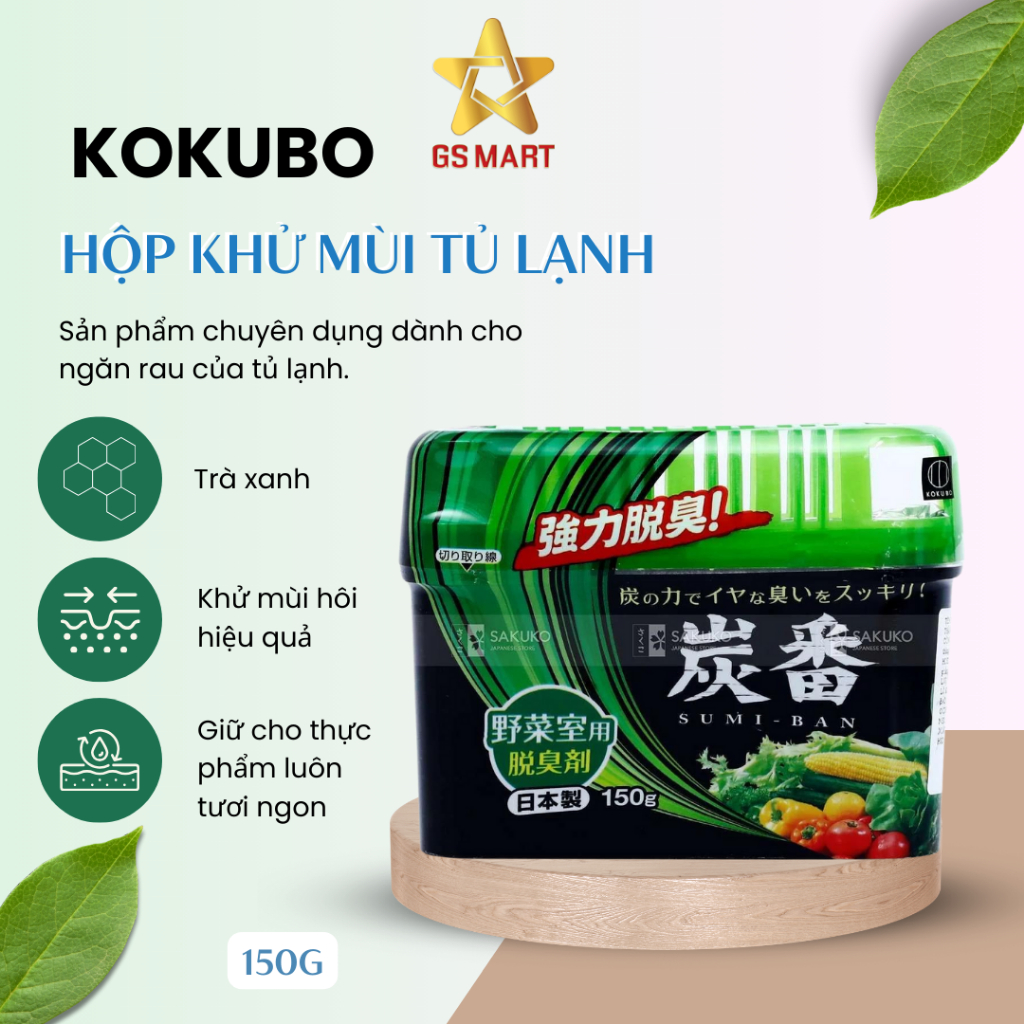 Sáp khử mùi KOKUBO- hàng nội địa NHẬT. ngăn mùi tủ lạnh, duy trì độ tươi mới của thực phẩm