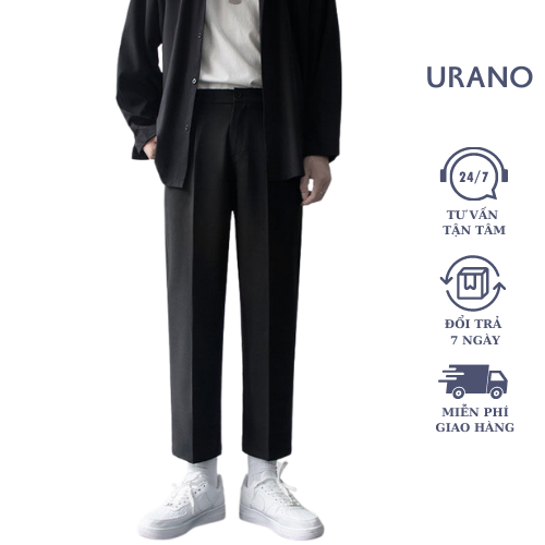 Quần baggy nam URANO ống rộng cao cấp co giãn 4 chiều quần tây nam Hàn Quốc vải không nhăn không xù trẻ trung (BGA)