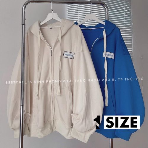 Áo khoác nỉ trơn basic unisex họa tiết chữ UNF vải nỉ cotton dày dặn bao đẹp thời trang Hàn Quốc 1SIZESHOP