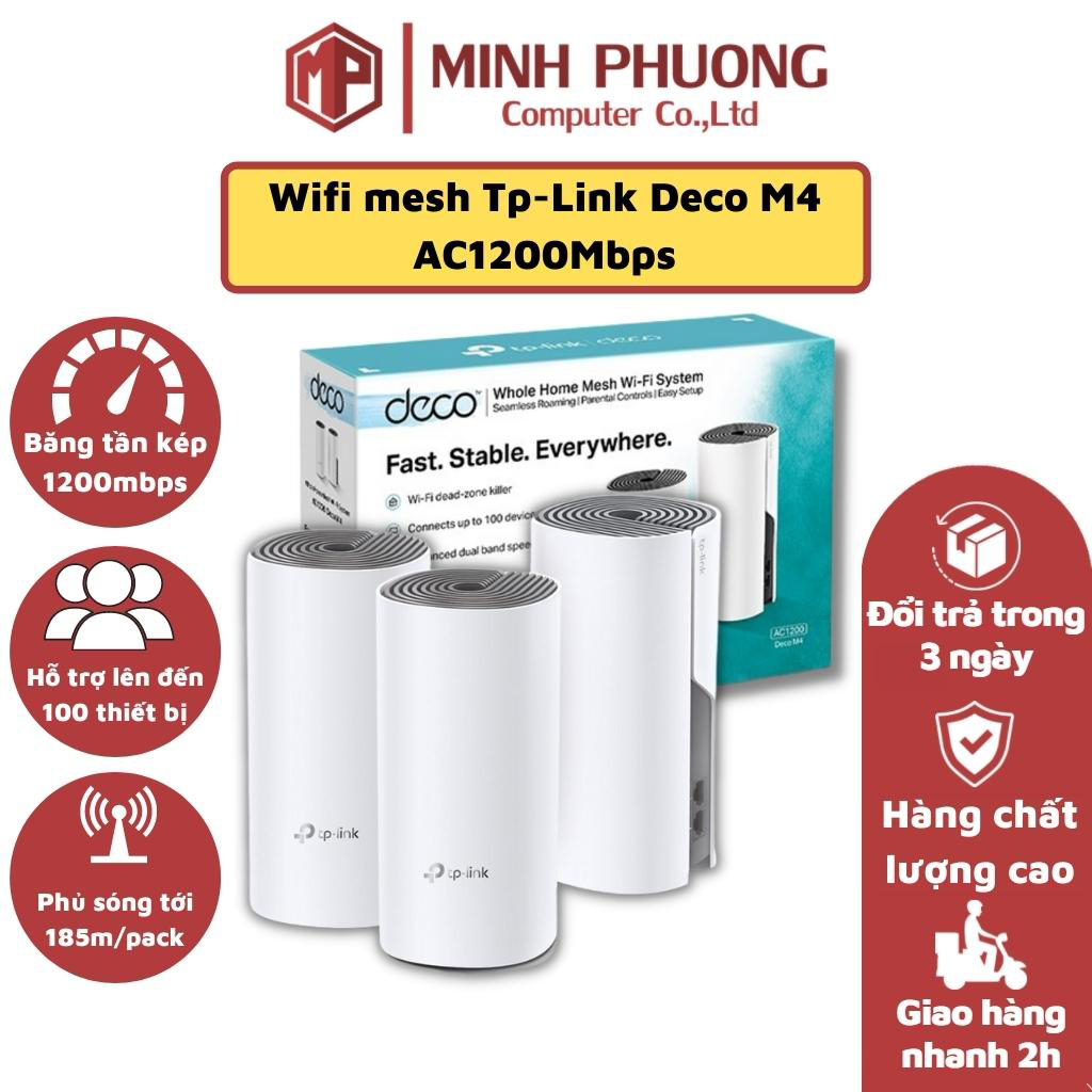 WiFi Mesh Cho Toàn Ngôi Nhà TP-LINK AC1200 Deco M4 - HÀNG CHÍNH HÃNG