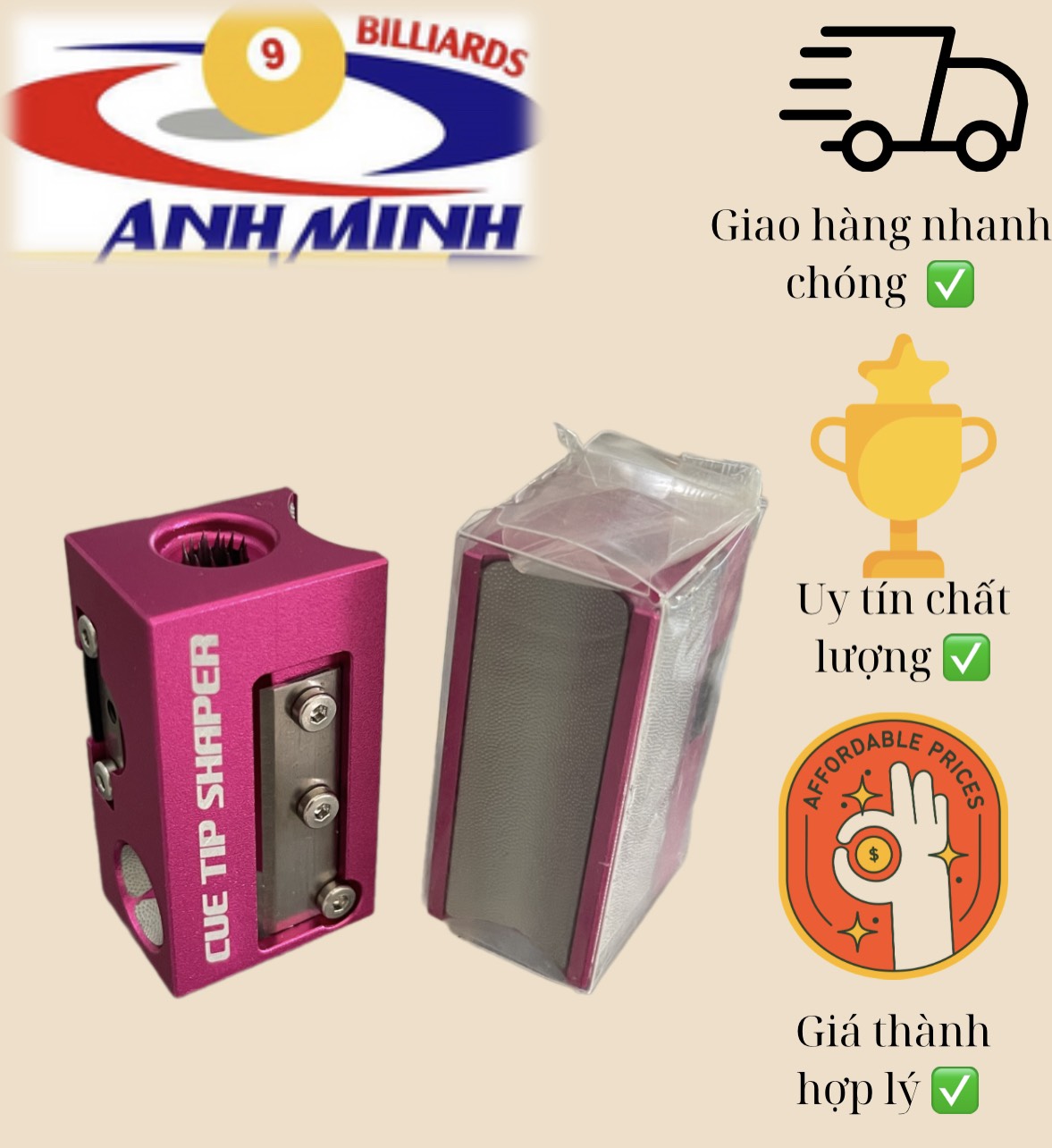 [HCM]Gọt chuốt bo đầu cơ bida 7 in 1 (có video)