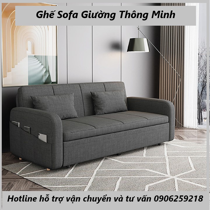 Ghế sofa giường gấp gọn đa năng, Giường sofa thông minh gấp gọn thành ghế đa năng cho phòng khách tặng kèm 2 gối