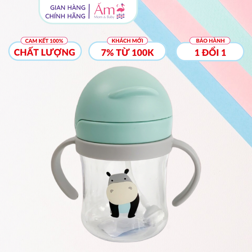 Bình Tập Uống Silicon - Cốc Tập Uống Nước Cho Bé Kèm Van Chống Sặc Chống Đổ 360 Độ Dung Tích 250Ml Ấm Gift Decor