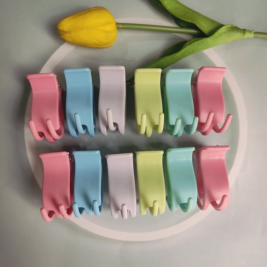 Kẹp càng cua 3 răng,kẹp càng cua 3 răng nhám màu (set 12 cái hình thật)