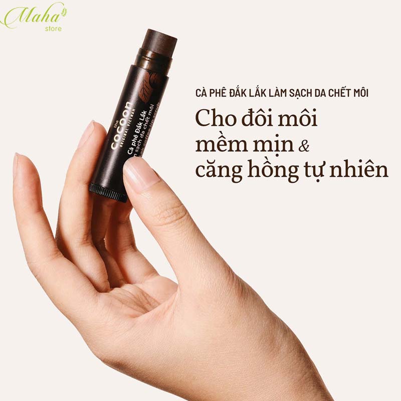 Son cà phê Đăk Lăk tẩy da chết môi Cocoon thơm thuần tự nhiên