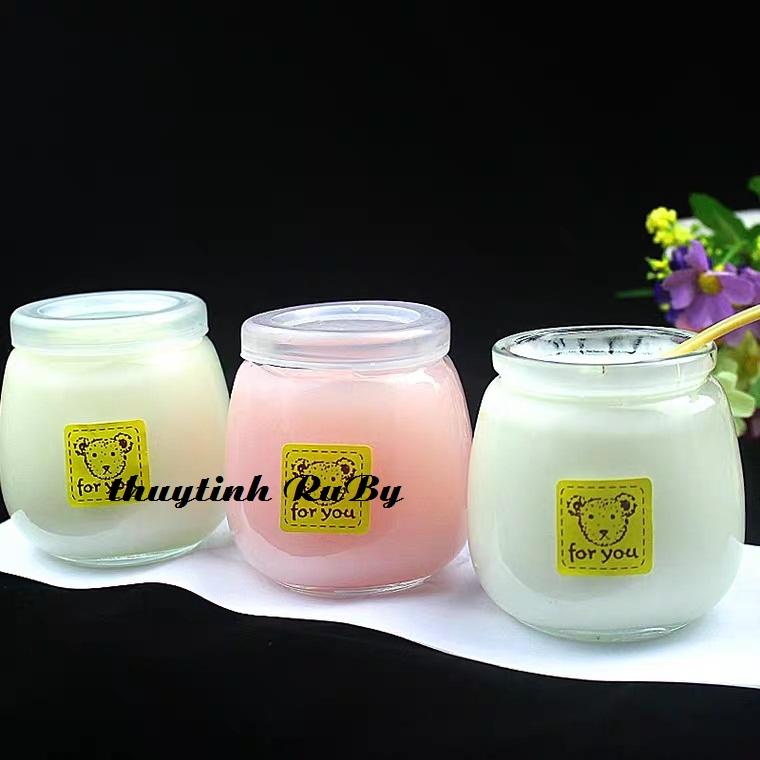 Bộ 10 hũ thủy tinh béo làm sữa chua 200ml, hu lọ yaourt, lọ pudding, hủ làm sữa chua, caramen