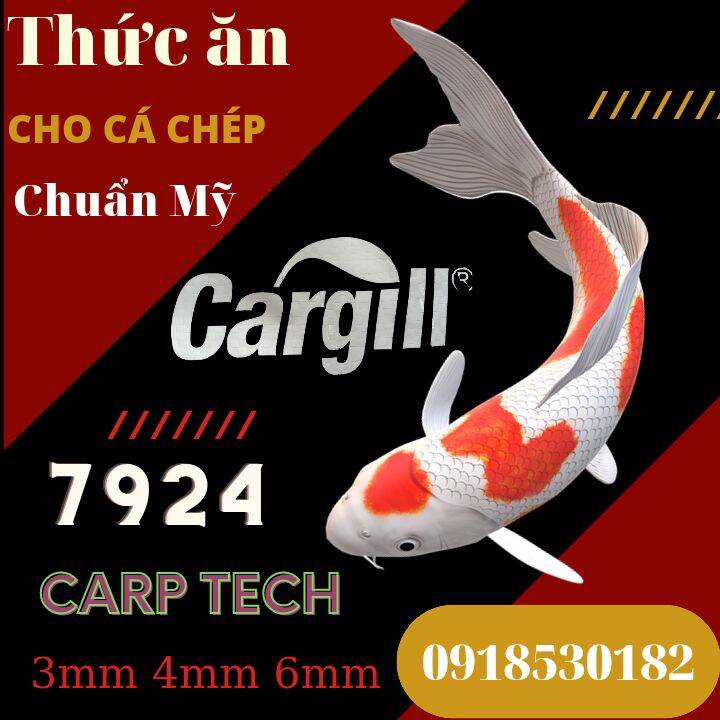 Cám cá cagill7924, cám cá chép dùng nuôi Koi siêu chuẩn (túi 1kg).
