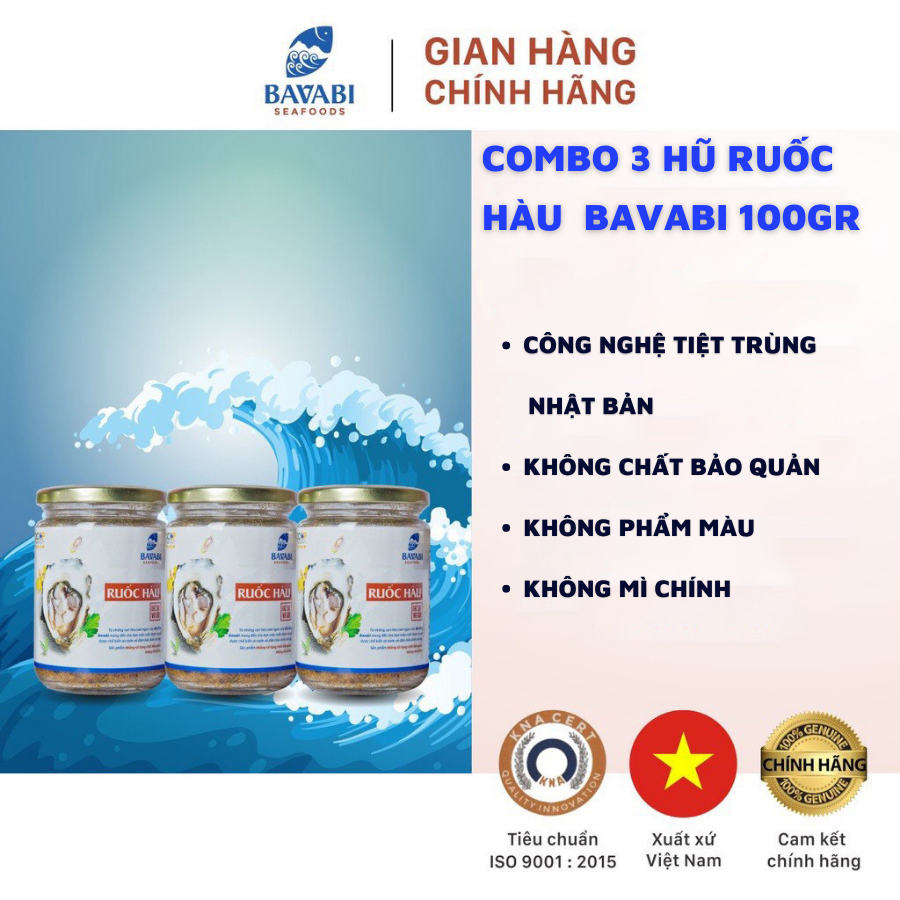 3 Hộp Ruốc hàu Bavabi, thực phẩm sạch đặc sản Vân Đồn ăn liền với cơm 100g