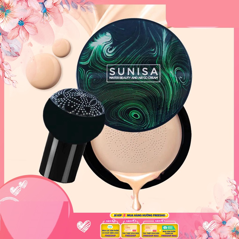 Phấn Tươi Sunisa Kèm Bông Đánh Phấn Cao Cấp Phấn nước Sunisa che khuyết điểm kiểm soát dầu phấn che khuyết điểm Sunisa kem che khuyet diem và kiem soat dau