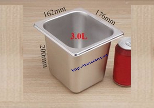Khay buffet inox cao cấp 1/6 độ sâu 6.5 cm, 10 cm và 15cm