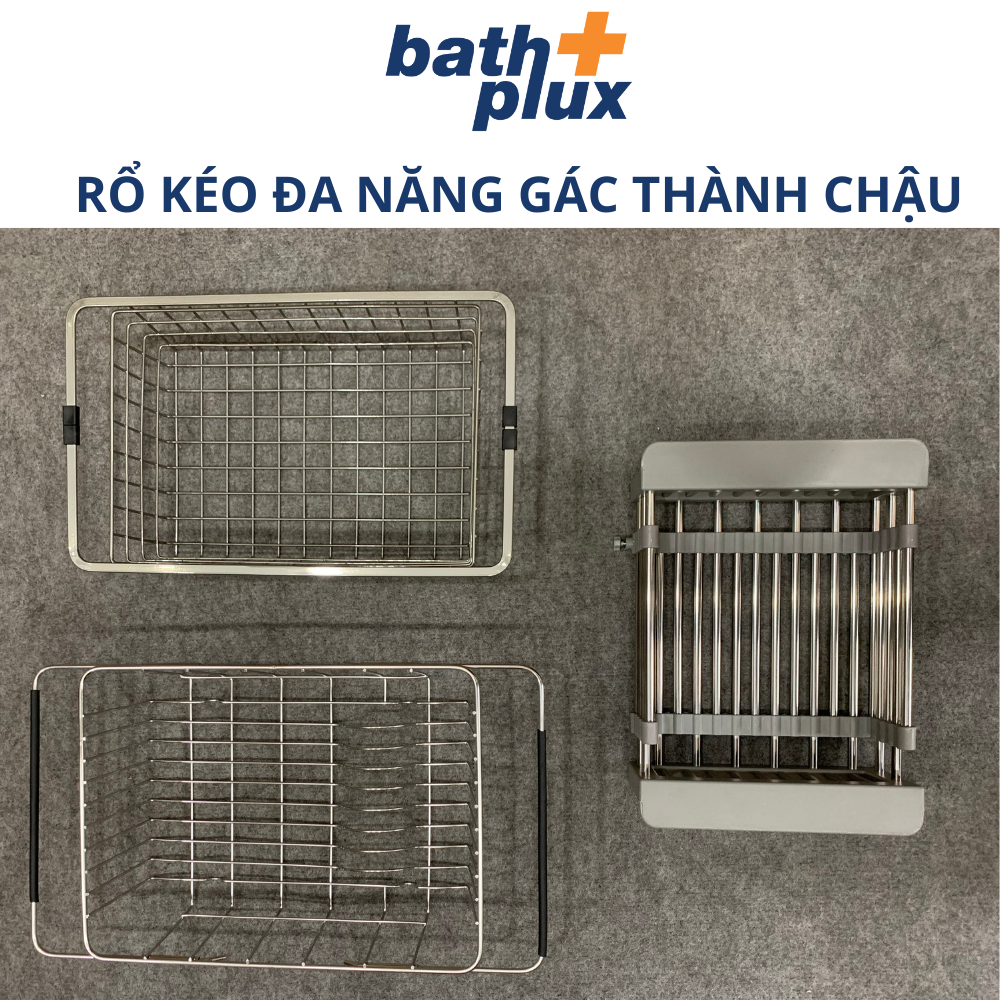 Kệ giá rổ gác bồn rửa chén bát đĩa inox 304, khay đa năng để chậu rửa chén - rổ kệ inox đa năng co giãn