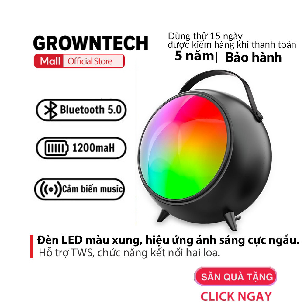Loa nghe nhạc bluetooth không dây GrownTech ZQS 1442 ZQS1442 đèn led đẹp, chống nước bass mạnh