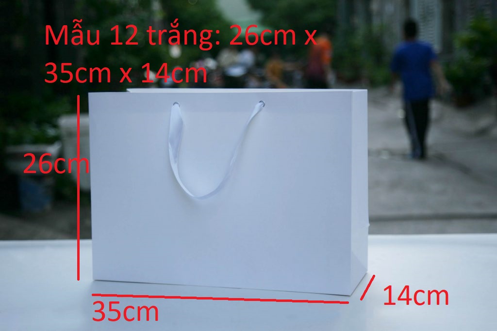 25 cái - Túi số 12 trắng - Túi giấy size lớn đựng quà tặng thời trang 26x35x14cm