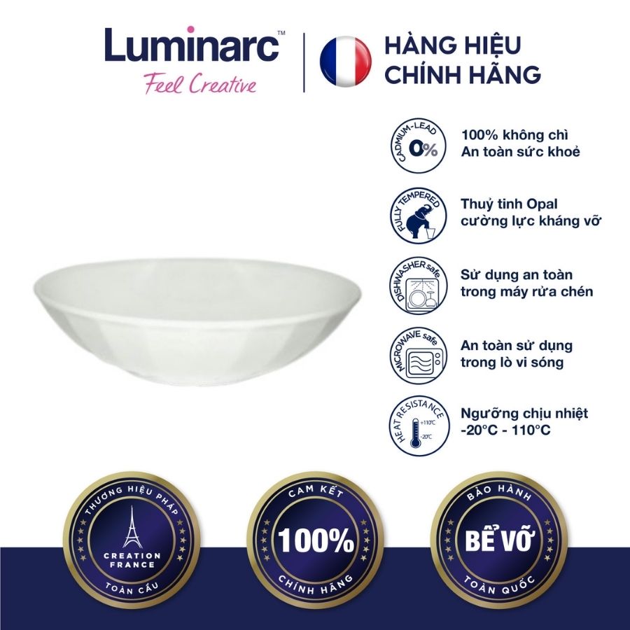 Bộ 6 đĩa chấm thuỷ tinh luminarc trianon 11cm- lutrn3649