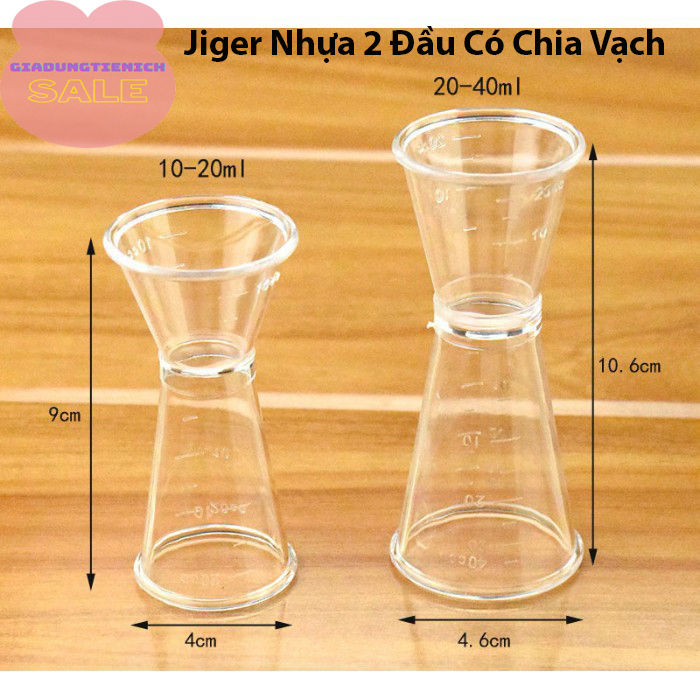 Ly đong đường jigger nhựa 20/40cc - ly đinh lượng có chia vạch