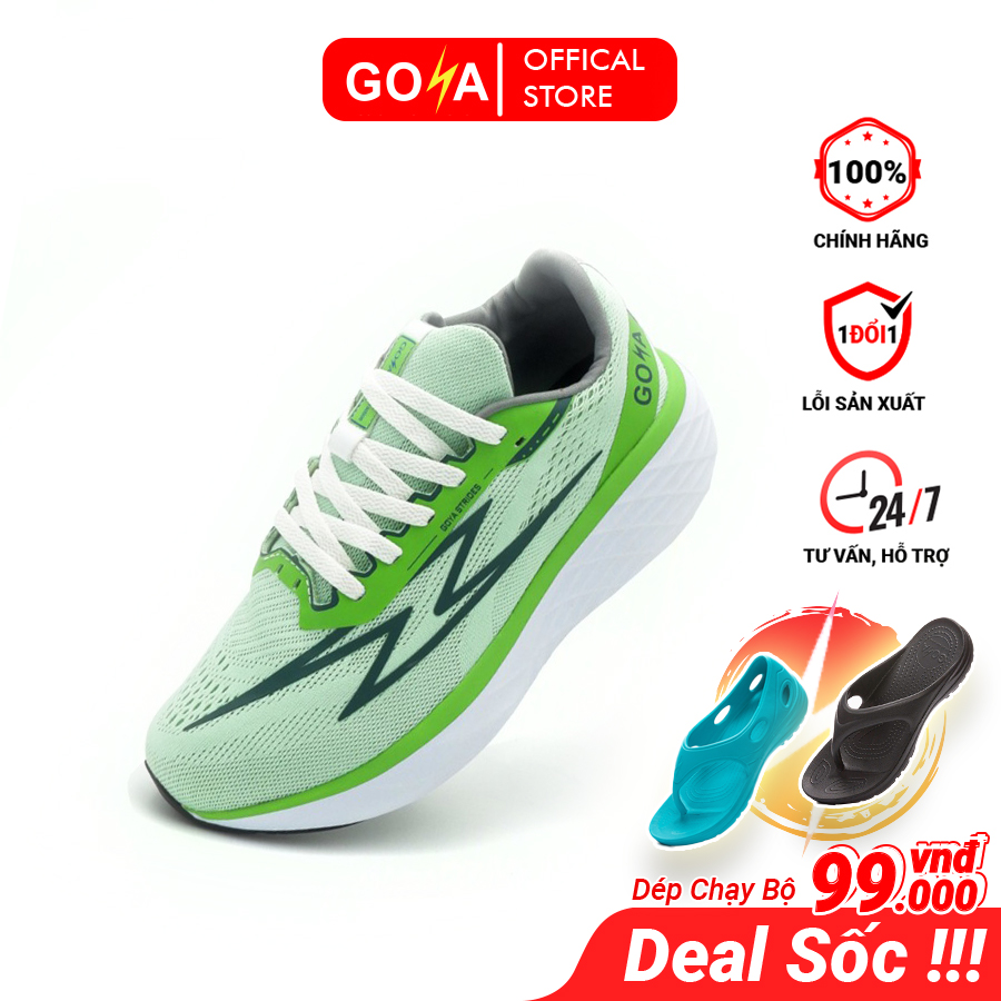 Giày thể thao chạy bộ nam nữ Goya Strides 1 2024 màu xanh lá