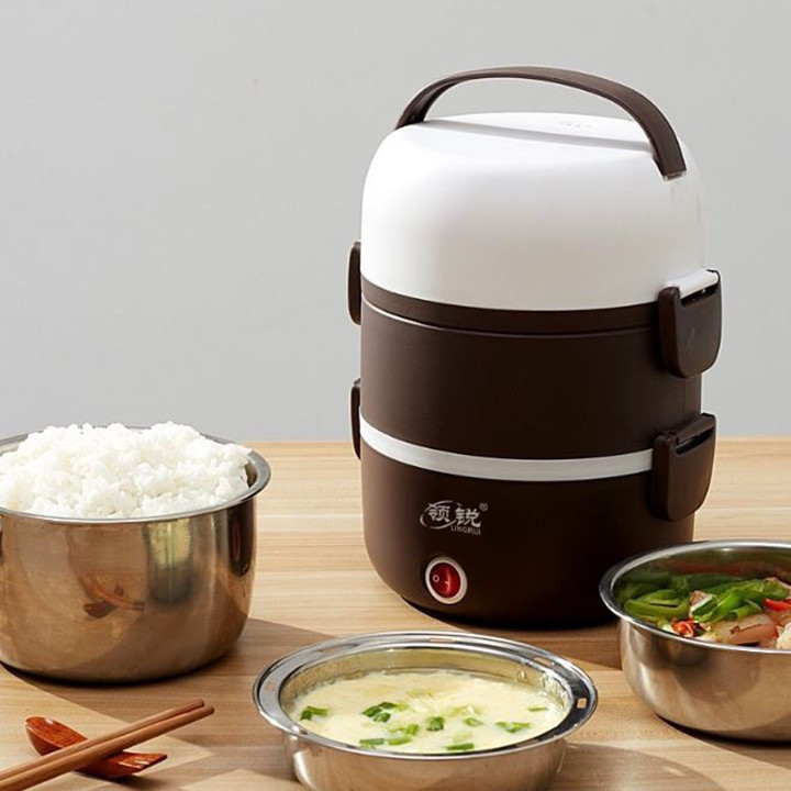 Hộp cơm hâm nóng 3 tầng cắm điện inox, hộp cơm 3 tầng ủ cơm tự động - hộp cơm, hộp cơm cắm điện, hộp cơm văn phòng ủ điện ruột inox 3 tầng, hộp cơm giữ nhiệt