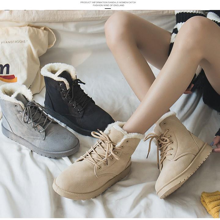♘  Boot nữ mùa đông - Bốt nữ cao cổ lót lông - Giày bốt nữ giá rẻ