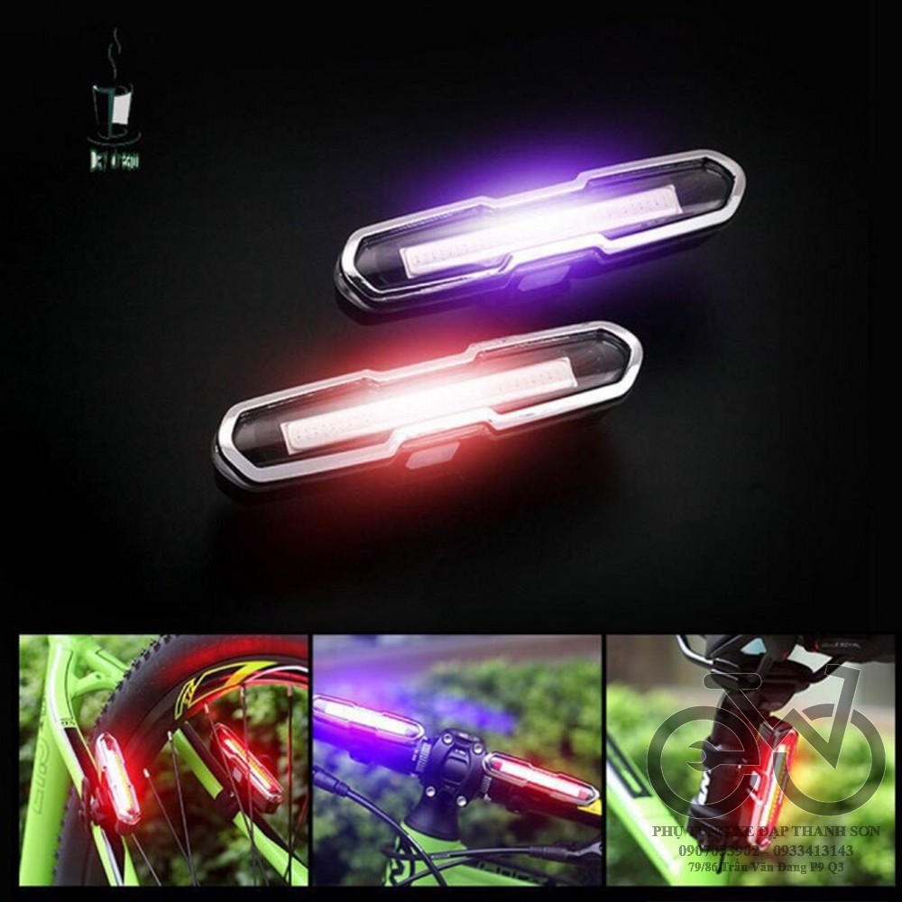 Đèn led xe đạp có thể sạc lại bằng cổng usb