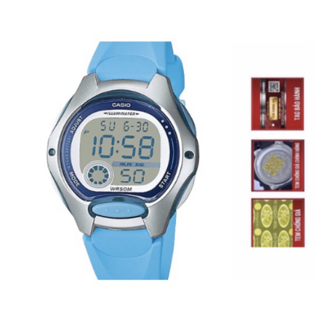 Đồng hồ nữ dây cao su casio anh khuê lw-200-2bvdf