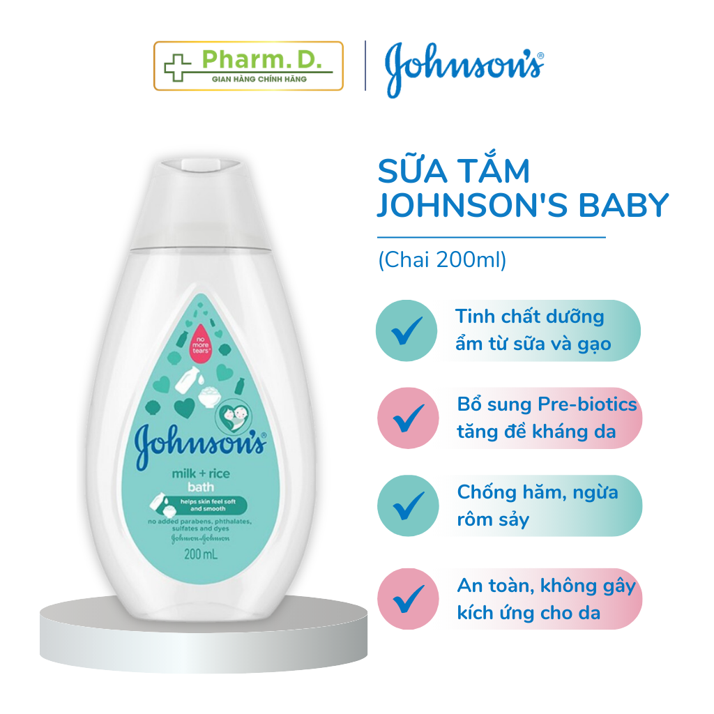 Sữa Tắm Cho Bé JOHNSON S BABY Chiết Suất Từ Sữa Và Gạo Giúp Dưỡng Ẩm