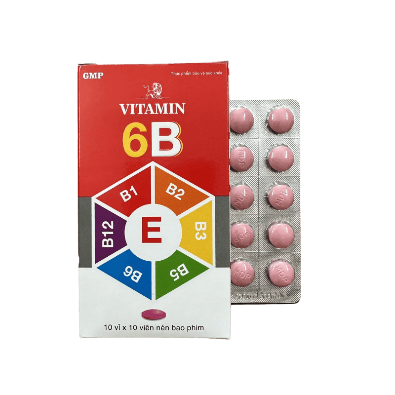 Viên uống vitamin 6b mediphar usa bổ sung vitamin nhóm b và khoáng chất - hộp 100 viên nén bao phim
