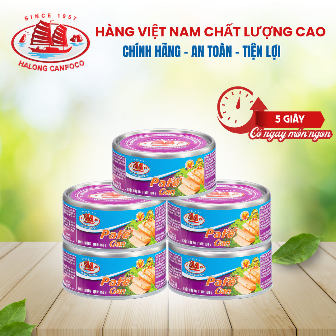 Combo 5 Hộp pate gan heo 150g - Đồ Hộp Hạ Long