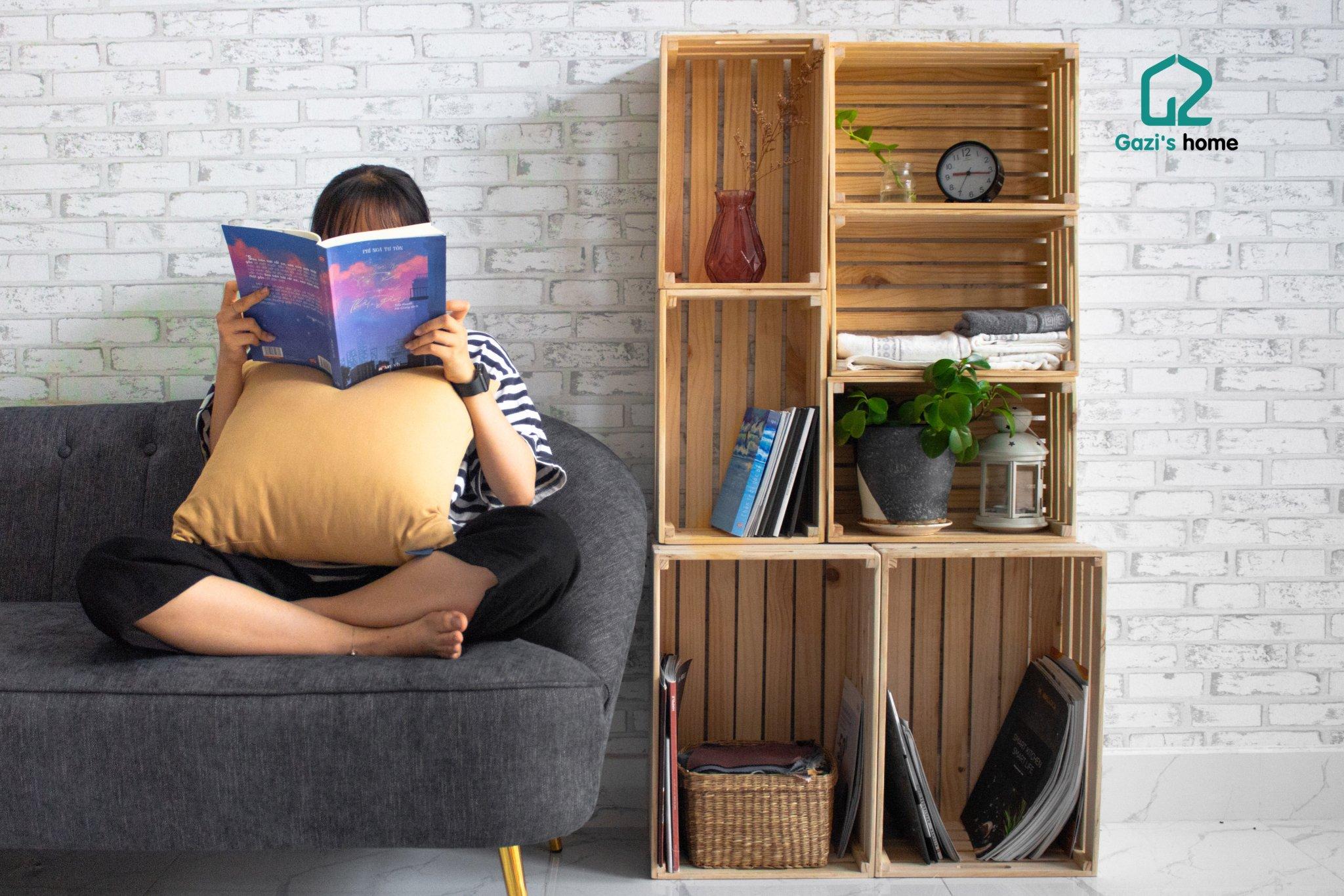 Thùng gỗ trang trí pallet - kệ trang trí đa năng - size m