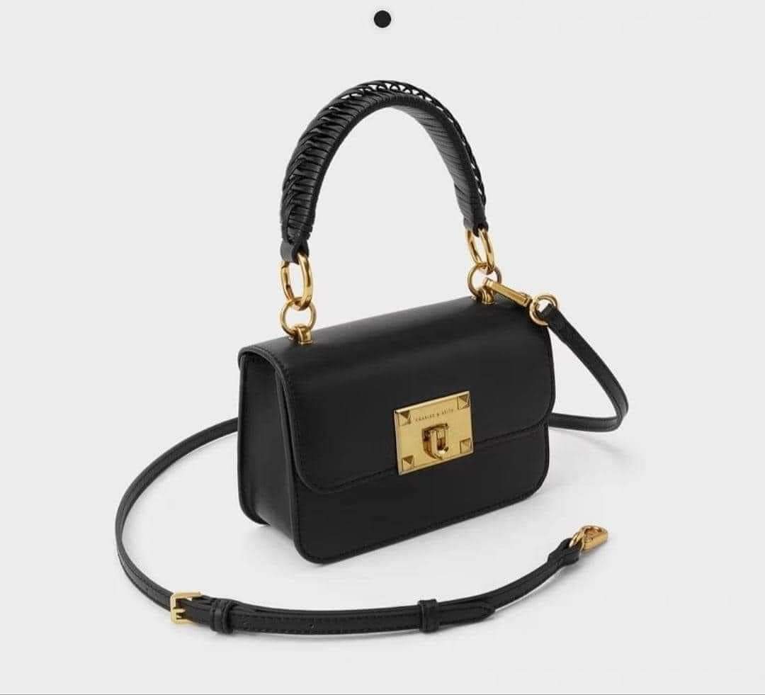 Túi đeo chéo cầm tay cnk quai tét khoá nhọn size 18cm kèm túi giấy hãng