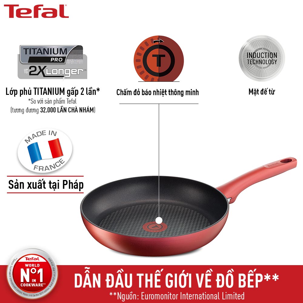 Chảo chống dính đáy từ nhập khẩu Pháp Tefal Character đường kính 21cm C6820275 - Hàng chính hãng, bảo hành 2 năm